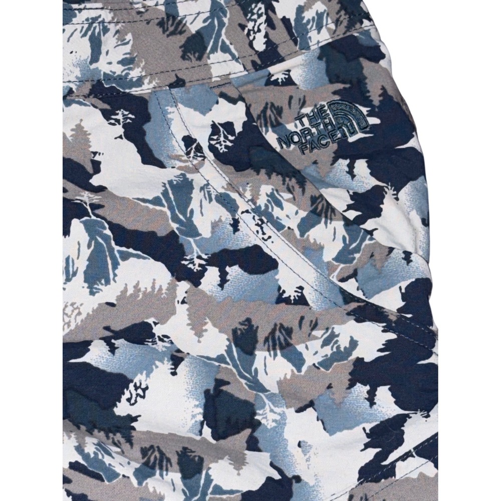 The North Face Capri Cargo Pants Women 4 Blue Mountain Camo Hiking Crop‎ Tie Hem - Picture 7 of 12